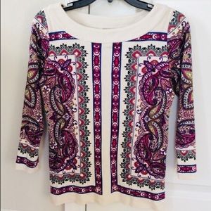 Rafaella boatneck 3/4 sleeve blouse size small NOWT